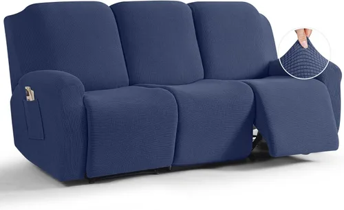 Vista 50 de TAOCOCO Funda reclinable de 4 piezas, funda elástica para sofá reclinable de 4 piezas, funda reclinable con 1 asiento, protector de sofá suave