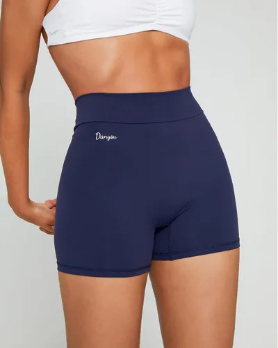 Vista 3 de Danysu Pantalones cortos de entrenamiento con corte en V, pantalones cortos de entrenamiento de cintura alta, pantalones deportivos para gimnasio