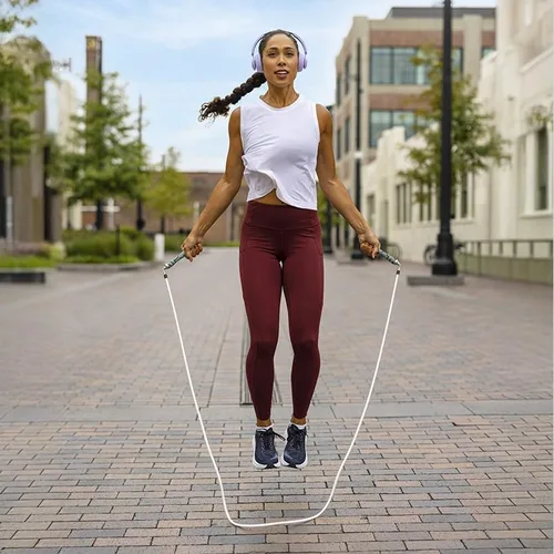 Vista 4 de Crossrope Get Lean Set - Cuerda de saltar con peso - Cuerdas de 1/4 lb y 1/2 LB - Asas delgadas