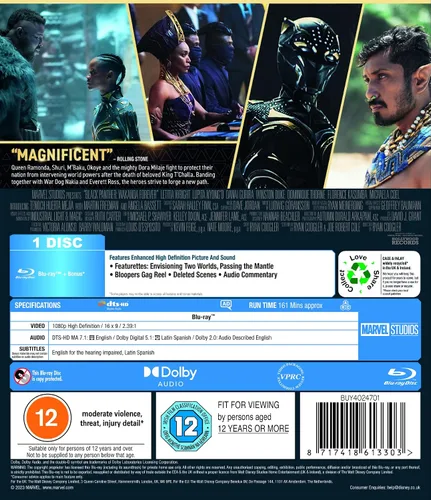 Vista 3 de Marvel Studio's Black Panther Wakanda Forever Blu-ray Region Free