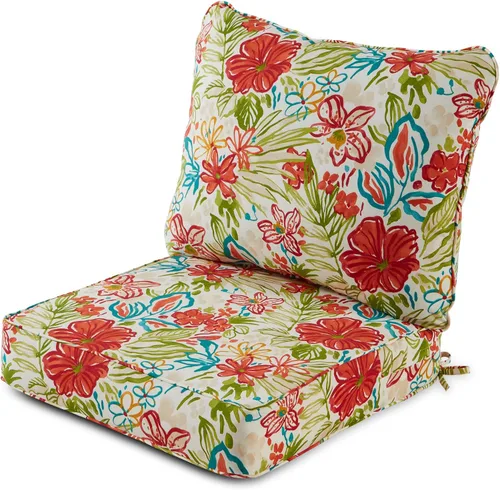 Vista 33 de Greendale Home Fashions Juego de cojines de asiento profundo para exterior de 2 piezas, Adobe Ártico