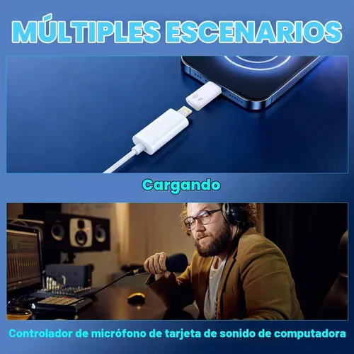 Vista 7 de 2pcs 8-Pin hembra a USB-C macho adaptador para iPhone 15/16