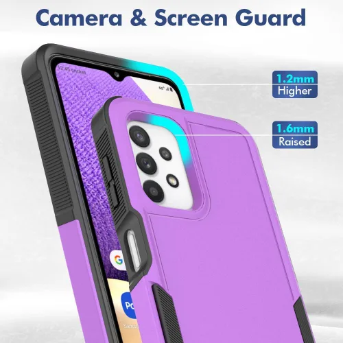 Vista 234 de Jeylly Compatible con Samsung Galaxy A22 5G Funda, Funda Samsung A22 5G con 2pcs protectores de pantalla de vidrio templado