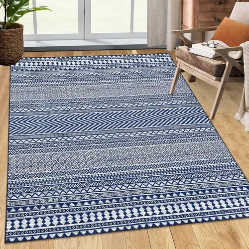 Vista 12 de COZYLOOM Tapete geométrico bohemio de 2 x 4 pulgadas, lavable a máquina, vintage, de felpilla marroquí, para interiores, antideslizante, cocina