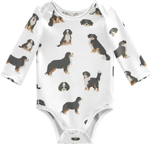 Vista 33 de vvfelixl Body de bebé negro Pug blanco manga larga algodón ropa de bebé para niños niñas 0-24 meses Multi1
