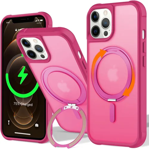 Vista 57 de UMIONE - Funda con diseño de anillo magnético giratorio de 360° para iPhone 11, soporte de bucle invisible integrado, compatible con Magsafe, funda