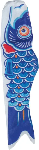 Vista 14 de En la brisa peces koi Windsock, 24 pulgadas, Negro