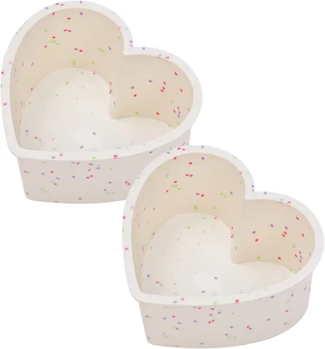 Vista 22 de Moldes de silicona pequeños en forma de corazón de 2 pulgadas para chocolate, caramelo, pastel, jabón (Juego de 2, crema)