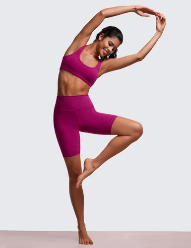 Vista 49 de CRZ YOGA Butterluxe - Mini brasier para mujer, cuello redondo, de bajo impacto, inalámbrico, deportivo, yoga, acolchado, para entrenamiento