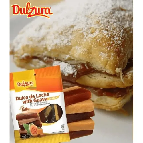 Vista 2 de Dulzura Borincana Dulce de Leche con Cuayaba, Entree Bites - Caramelo de leche con guayaba, 4 onzas (paquete de 1)