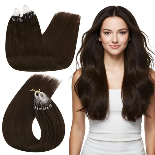 Vista 62 de Ugeat - Extensiones de cabello humano con microanillo, 14 pulgadas, extensiones de cabello Remy con microcuentas de 1 gm/hebra, 50 gms, extensiones