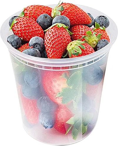 Vista 14 de Glotoch - Juego de 48 recipientes de plástico para almacenamiento de alimentos y bebidas de 8 onzas, 16 onzas y 32 onzas con tapas, aptos