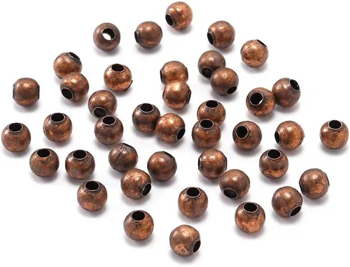 Vista 15 de 500 cuentas espaciadoras redondas de bronce de 0.079 pulgadas (0.079 in), cuentas de metal con semillas de extremo de bola lisas para fabricación