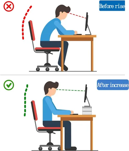 Vista 4 de Soporte para monitor y organizador de escritorio de acrílico transparente de 2 niveles, elevador de oficina en casa de 16 x 9.4 x 5.5 pulgadas