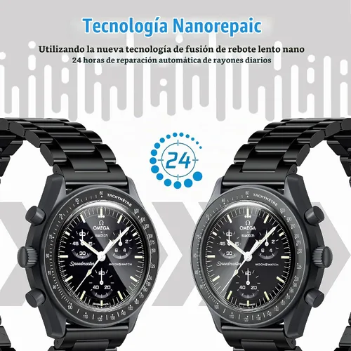 Vista 6 de Stanchev Protector de cristal para Moonswatch, protector de pantalla de TPU suave antiarañazos, compatible con Swatch Omega Moonwatch, protector