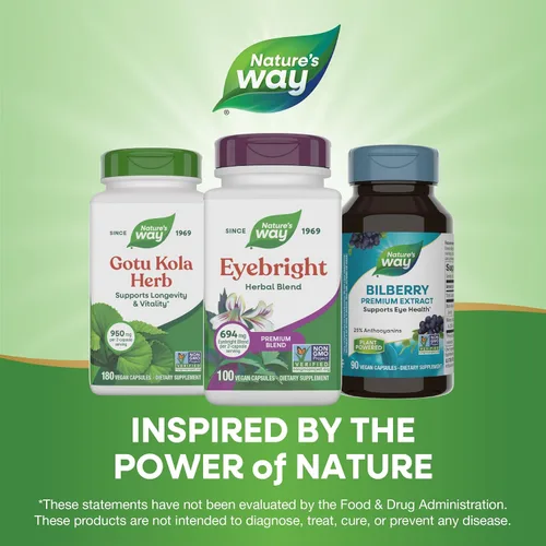 Vista 7 de Nature's Way Eyebright Blend, mezcla de hierbas, proyecto verificado sin OMG, sin gluten, vegano, 100 cápsulas