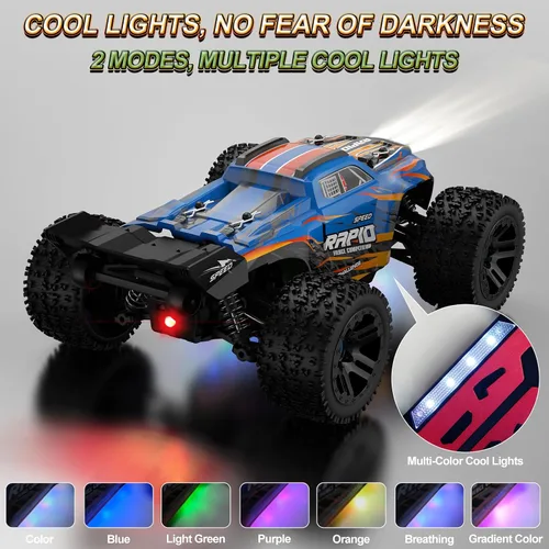 Vista 2 de Nikuku Auto de control remoto rápido, 38 KPH de alta velocidad todoterreno RC con 2.4 GHz, escala 1:20 4WD eléctrico todo terreno RC Monster Truck