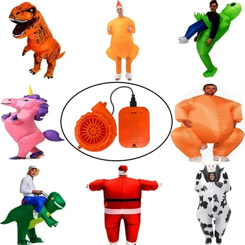 Vista 3 de Mini ventilador de ventilador inflable para disfraz inflable para disfraz de dinosaurio de Halloween