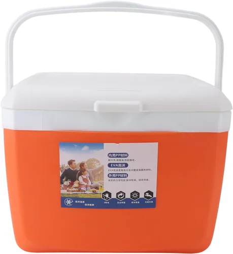 Vista 10 de Enfriador portátil aislado con asa, caja de hielo portátil, enfriador de campamento, bolsa térmica portátil para campamento, portón trasero, playa