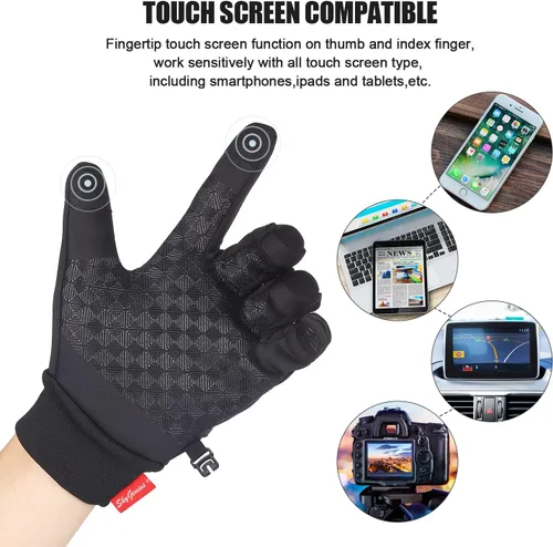 Vista 3 de Guantes de invierno SkyGenius, guantes de ciclismo, motociclismo, resistentes al viento, guantes delgados para actividades al aire libre