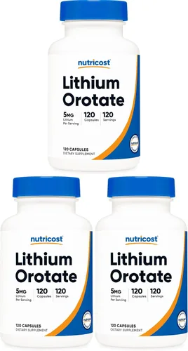 Vista 6 de Nutricost Litio Orotato 5 mg, 120 Cápsulas - Cápsulas vegetarianas, sin OMG, sin gluten