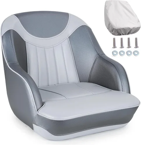 Vista 8 de Asiento de barco Pontón Asiento de cubo capitán con funda de asiento de barco