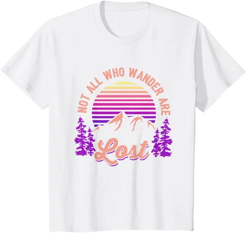 Vista 69 de Not All Who Wander Are Lost Vintage Mountains - Camiseta de senderismo, Negro, S