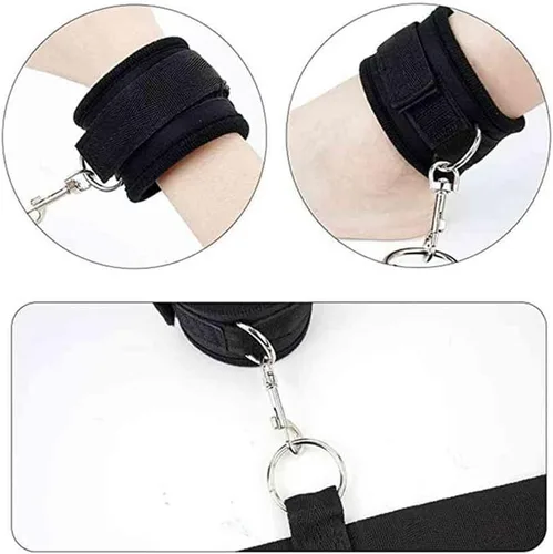 Vista 4 de Bed Bonage Restricciones sexuales para adultos, bandas de resistencia sexual para cama tamaño King, correas de cama, kits de amarres de cama