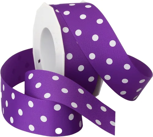 Vista 7 de Morex Ribbon grogrén cinta, 1 1/2" x 20 yardas, Socking Rosa con Blanco puntos (3908.38/20-175)
