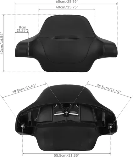 Vista 2 de TCMT Asiento Trasero Envuelto y Recortado King Compatible con Harley 2014-2025 Touring Road King Road Street Electra Glide Ultra Limited Pack