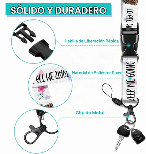 Vista 6 de Plifal Soporte para tarjetas de identificación con cordón y clip retráctil para cinturón, divertido llavero para amantes del café, extensor de Cruz