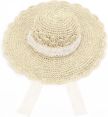Vista 2 de Sombrero de paja para mujer, sombrero de playa plegable, sombrero de ala ancha
