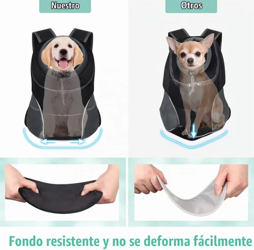 Vista 7 de YUDODO Mochila portadora delantera para perro, mochila transpirable Negro