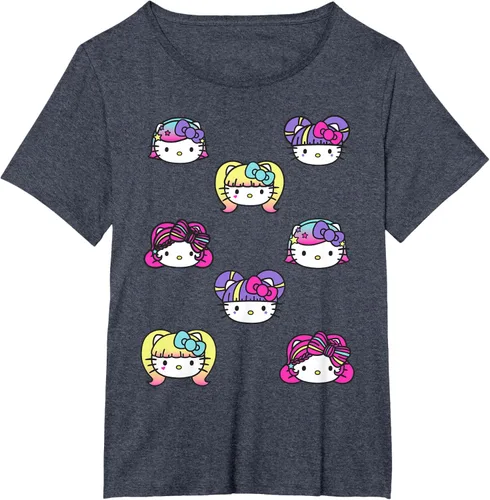 Vista 83 de hello kitty Kawaii Multi peinado Tee, Azul (Heather blue)