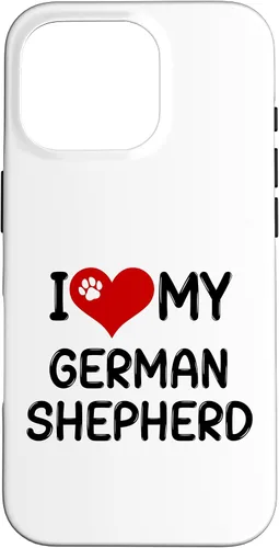 Vista 20 de I Love My German Shepherd Pet Dog Breed Retro Heart Case for iPhone 17