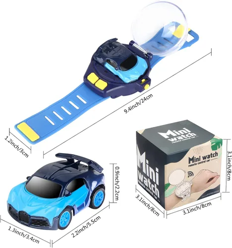 Vista 3 de Tomatong Juguetes de Reloj de Coche con Control Remoto con Luz LED, Mini Coches de Carreras de 2.4 GHz Juguete de Muñeca para Niños, Coche Pequeño