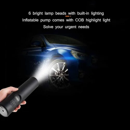 Vista 5 de Compresor de aire portátil para neumáticos de automóvil, compresor de aire, bomba infladora de neumáticos, 150 PSI con linterna LED de emergencia