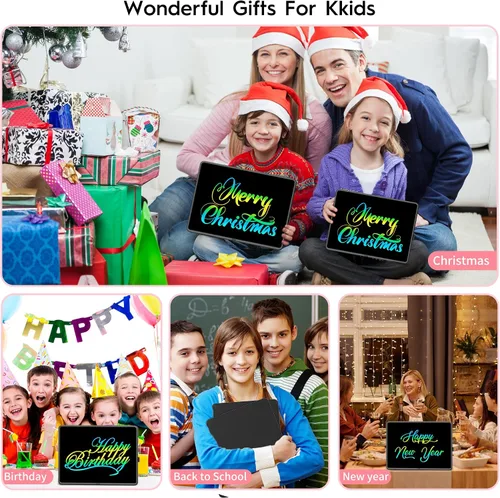 Vista 7 de Tableta de escritura LCD de 15 pulgadas para niños, tablero de dibujo colorido y juguetes educativos, regalos para niñas de 3 a 8 años, tablero