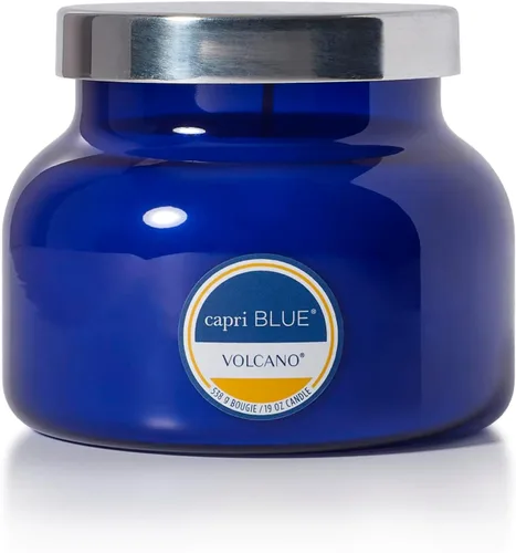 Vista 24 de Capri Blue Volcano Velas perfumadas – Velas en tarro de cristal de lujo para el hogar perfumadas con frutas tropicales y cítricos azucarados, mezcla