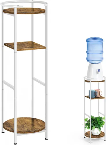 Vista 8 de Soporte para Dispensador de Agua de 5 Galones, Soporte de 3 Niveles para Dispensador de Bebidas con Estante de Almacenamiento, Soporte de Agua
