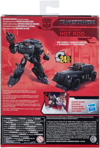 Vista 4 de Transformers Toys Studio Series 50 Deluxe The Last Knight Movie WWII Autobot Hot Rod Figura de acción – A partir de 8 años, 4.5 pulgadas