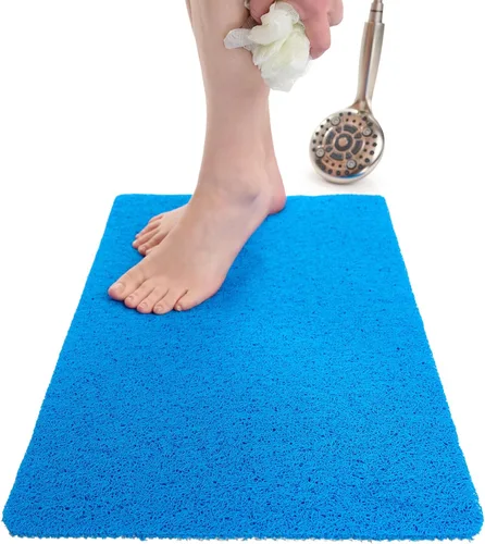 Vista 151 de Enkosi Alfombra de ducha antideslizante Loofah para suelos de ducha, bañera, baños, zonas húmedas, alfombrilla de baño acolchada con agujeros