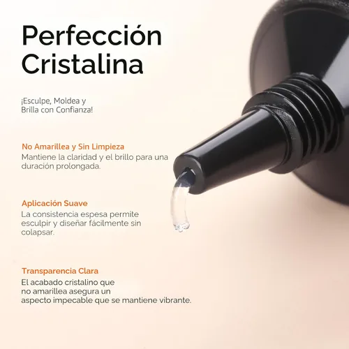 Vista 9 de Makartt Arte de uñas en gel 3D, pegamento de gel para esculpir para dibujar, moldear, escultura, gemas y decoración, esmalte de gel transparente que