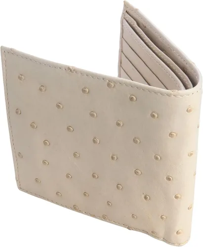 Vista 2 de Carteras de piel de avestruz auténtica, color blanco marfil