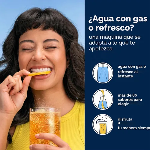 Vista 4 de SodaStream - E-TERRA - Máquina de soda PAQUETE DE VALOR 3 niveles automáticos de carbonatación Incluye 2 cilindros de CO2, 3 botellas aptas