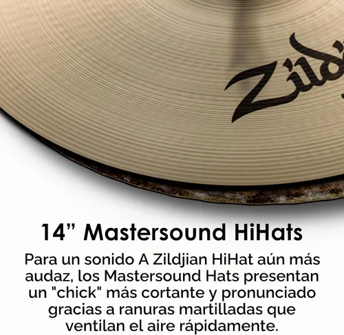 Vista 3 de Zildjian Serie A Mastersound Hi-Hat Platillos - 14 pulgadas
