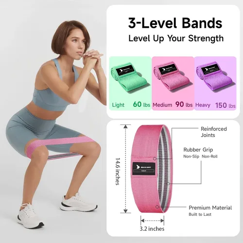 Vista 4 de Kit de pilates para el hogar, anillo de pilates de 13.8 pulgadas con asas acolchadas, mini bola, 3 bandas de resistencia para ejercicio de cuerpo