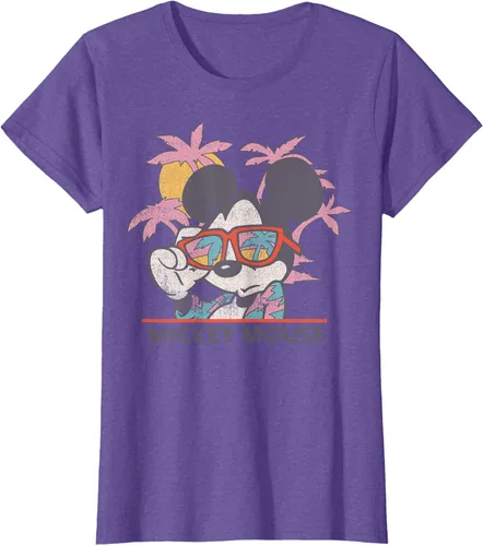 Vista 18 de Disney Mickey and Friends Mickey Mouse Tropical Retrato Camiseta S Negro