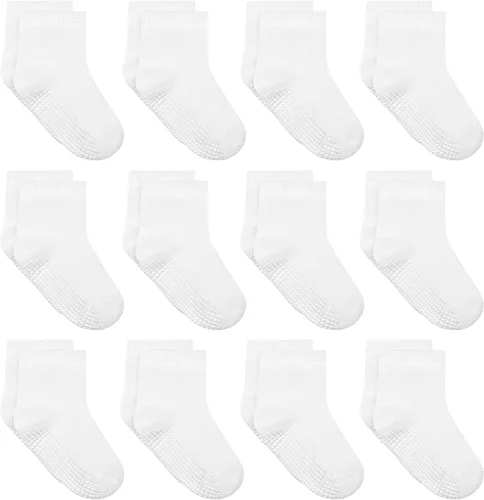 Vista 8 de Tphon Calcetines para Niños Pequeños, Calcetines Antideslizantes para Bebés para Niños y Niñas, 12 Pares de Calcetines para Niños Infantes de 6M-10