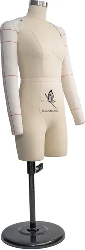 Vista 2 de Forma de vestido de media escala con brazos (no para adultos) tamaño completo, maniquí femenino a medida para coser maniquí totalmente pinable